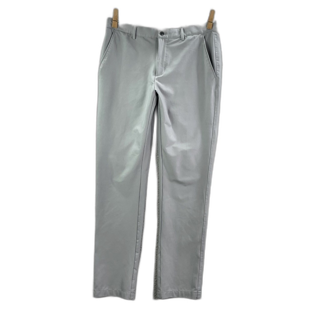 Greg Norman Golf Pants Mens 32x32 Gray Stretch Flat Front Sportswear Performance